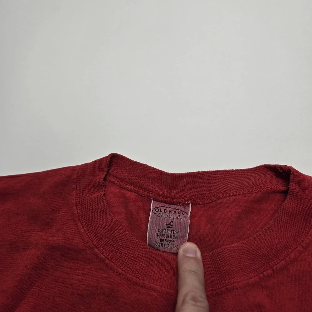 Vintage Old Navy Shirt Mens Large Red Short Sleeve Y2K Faded‎ Essential 90s